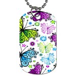 Butterflies, Abstract, Background, Colorful Dog Tag (Two Sides)