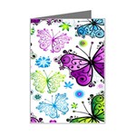 Butterflies, Abstract, Background, Colorful Mini Greeting Card