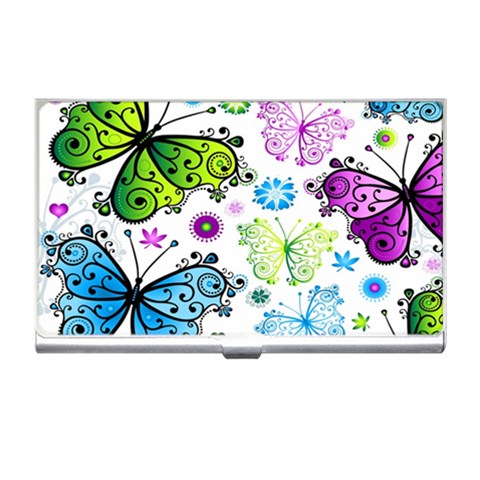 Butterflies, Abstract, Background, Colorful Business Card Holder from ArtsNow.com Front