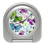 Butterflies, Abstract, Background, Colorful Travel Alarm Clock