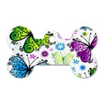 Butterflies, Abstract, Background, Colorful Dog Tag Bone (One Side)