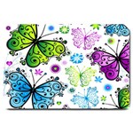 Butterflies, Abstract, Background, Colorful Large Doormat