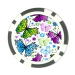 Butterflies, Abstract, Background, Colorful Poker Chip Card Guard