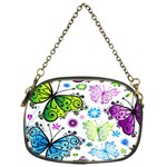 Butterflies, Abstract, Background, Colorful Chain Purse (One Side)