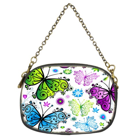 Butterflies, Abstract, Background, Colorful Chain Purse (Two Sides) from ArtsNow.com Back