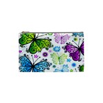 Butterflies, Abstract, Background, Colorful Cosmetic Bag (Small)