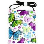 Butterflies, Abstract, Background, Colorful Shoulder Sling Bag