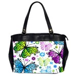 Butterflies, Abstract, Background, Colorful Oversize Office Handbag (2 Sides)