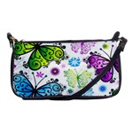 Butterflies, Abstract, Background, Colorful Shoulder Clutch Bag