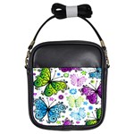 Butterflies, Abstract, Background, Colorful Girls Sling Bag