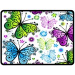 Butterflies, Abstract, Background, Colorful Fleece Blanket (Large)