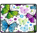 Butterflies, Abstract, Background, Colorful Fleece Blanket (Medium)