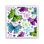 Butterflies, Abstract, Background, Colorful Memory Card Reader (Square)