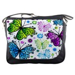 Butterflies, Abstract, Background, Colorful Messenger Bag