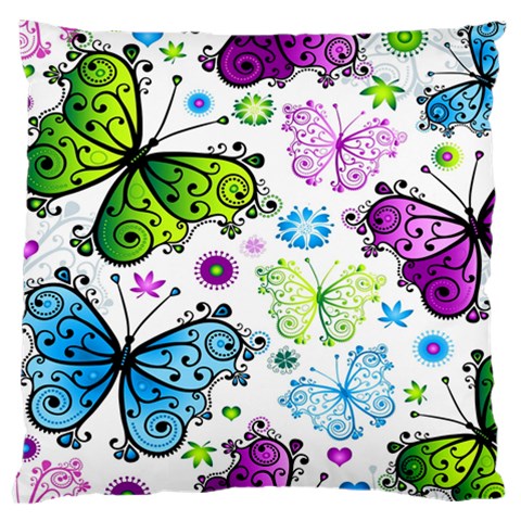 Butterflies, Abstract, Background, Colorful Large Cushion Case (One Side) from ArtsNow.com Front