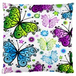 Butterflies, Abstract, Background, Colorful Large Cushion Case (One Side)