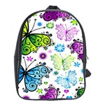 Butterflies, Abstract, Background, Colorful School Bag (XL)