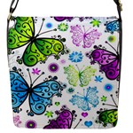 Butterflies, Abstract, Background, Colorful Flap Closure Messenger Bag (S)