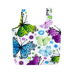 Butterflies, Abstract, Background, Colorful Full Print Recycle Bag (M) from ArtsNow.com Front