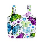 Butterflies, Abstract, Background, Colorful Full Print Recycle Bag (M)