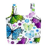 Butterflies, Abstract, Background, Colorful Full Print Recycle Bag (L)