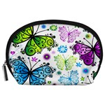 Butterflies, Abstract, Background, Colorful Accessory Pouch (Large)