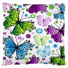 Butterflies, Abstract, Background, Colorful Large Premium Plush Fleece Cushion Case (Two Sides) from ArtsNow.com Front