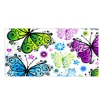 Butterflies, Abstract, Background, Colorful Satin Shawl 45  x 80 