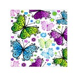 Butterflies, Abstract, Background, Colorful Square Satin Scarf (30  x 30 )