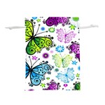 Butterflies, Abstract, Background, Colorful Lightweight Drawstring Pouch (S)