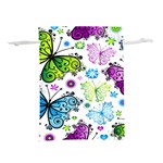 Butterflies, Abstract, Background, Colorful Lightweight Drawstring Pouch (L)