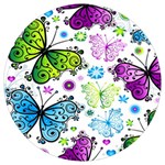 Butterflies, Abstract, Background, Colorful Round Trivet