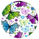 Butterflies, Abstract, Background, Colorful UV Print Acrylic Ornament Round