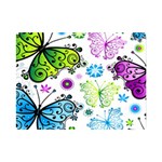 Butterflies, Abstract, Background, Colorful Premium Plush Fleece Blanket (Mini)