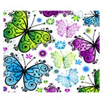 Butterflies, Abstract, Background, Colorful Premium Plush Fleece Blanket (Small)