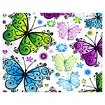 Butterflies, Abstract, Background, Colorful Premium Plush Fleece Blanket (Medium)