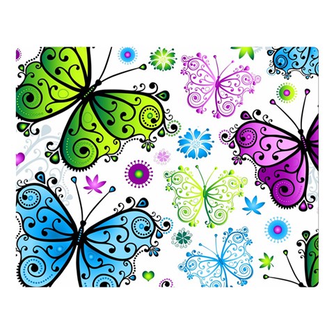 Butterflies, Abstract, Background, Colorful Premium Plush Fleece Blanket (Large) from ArtsNow.com 80 x60  Blanket Front