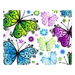 Butterflies, Abstract, Background, Colorful Premium Plush Fleece Blanket (Large)