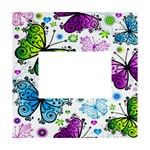 Butterflies, Abstract, Background, Colorful White Box Photo Frame 4  x 6 