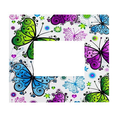 Butterflies, Abstract, Background, Colorful White Wall Photo Frame 5  x 7  from ArtsNow.com Front