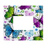 Butterflies, Abstract, Background, Colorful White Wall Photo Frame 5  x 7 