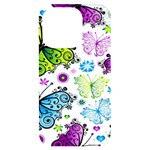 Butterflies, Abstract, Background, Colorful iPhone 14 Pro Black UV Print Case