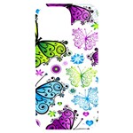 Butterflies, Abstract, Background, Colorful iPhone 14 Pro Max Black UV Print Case