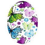 Butterflies, Abstract, Background, Colorful UV Print Acrylic Ornament Oval