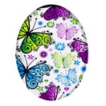 Butterflies, Abstract, Background, Colorful Oval Glass Fridge Magnet (4 pack)