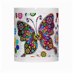 Butterflies, Abstract, Colorful, Floral, Flowers White Mug from ArtsNow.com Center