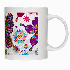 Butterflies, Abstract, Colorful, Floral, Flowers White Mug from ArtsNow.com Right