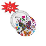 Butterflies, Abstract, Colorful, Floral, Flowers 1.75  Buttons (10 pack)