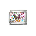 Butterflies, Abstract, Colorful, Floral, Flowers Italian Charm (9mm)