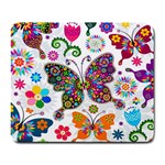 Butterflies, Abstract, Colorful, Floral, Flowers Large Mousepad